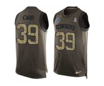 Nike Dallas Cowboys #39 Brandon Carr Green Men's Stitched NFL Limited Salute To Service Tank Top Jersey