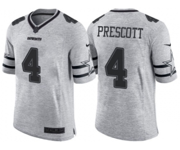 Nike Dallas Cowboys #4 Dak Prescott 2016 Gridiron Gray II Men's NFL Limited Jersey