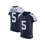 Nike Dallas Cowboys #5 Dan Bailey Navy Blue Thanksgiving Men Stitched NFL Vapor Untouchable Throwback Elite Jersey