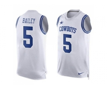 Nike Dallas Cowboys #5 Dan Bailey White Men's Stitched NFL Limited Tank Top Jersey