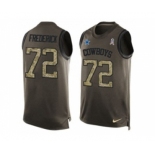 Nike Dallas Cowboys #72 Travis Frederick Green Men's Stitched NFL Limited Salute To Service Tank Top Jersey