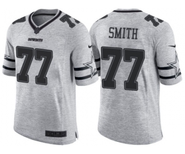 Nike Dallas Cowboys #77 Tyron Smith 2016 Gridiron Gray II Men's NFL Limited Jersey