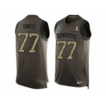 Nike Dallas Cowboys #77 Tyron Smith Green Men's Stitched NFL Limited Salute To Service Tank Top Jersey