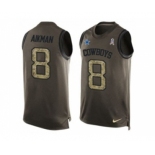 Nike Dallas Cowboys #8 Troy Aikman Green Men's Stitched NFL Limited Salute To Service Tank Top Jersey