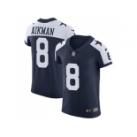 Nike Dallas Cowboys #8 Troy Aikman Navy Blue Thanksgiving Men Stitched NFL Vapor Untouchable Throwback Elite Jersey