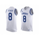 Nike Dallas Cowboys #8 Troy Aikman White Men's Stitched NFL Limited Tank Top Jersey