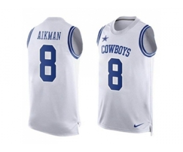 Nike Dallas Cowboys #8 Troy Aikman White Men's Stitched NFL Limited Tank Top Jersey