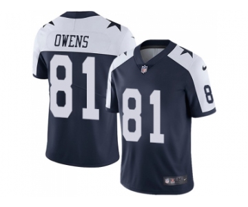 Nike Dallas Cowboys #81 Terrell Owens Navy Blue Thanksgiving Men Stitched NFL Vapor Untouchable Limited Throwback Jersey