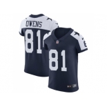 Nike Dallas Cowboys #81 Terrell Owens Navy Blue Thanksgiving Men Stitched NFL Vapor Untouchable Throwback Elite Jersey