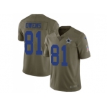 Nike Dallas Cowboys #81 Terrell Owens Olive Men Stitched NFL Limited 2017 Salute To Service Jersey