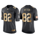 Nike Dallas Cowboys #82 Jason Witten Anthracite 2016 Christmas Gold Men's NFL Limited Salute to Service Jersey