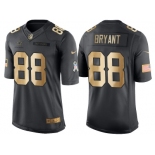 Nike Dallas Cowboys #88 Dez Bryant Anthracite 2016 Christmas Gold Men's NFL Limited Salute to Service Jersey