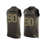 Nike Dallas Cowboys #90 Demarcus Lawrence Green Men's Stitched NFL Limited Salute To Service Tank Top Jersey