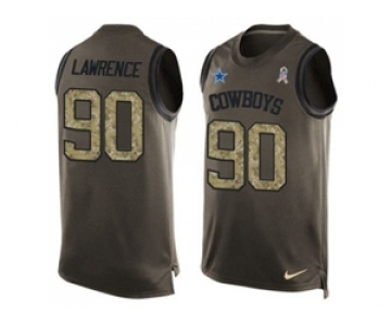 Nike Dallas Cowboys #90 Demarcus Lawrence Green Men's Stitched NFL Limited Salute To Service Tank Top Jersey