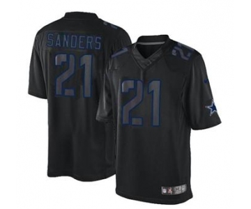 nike nfl jerseys dallas cowboys #21 sanders black[nike impact limited]