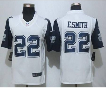 nike nfl jerseys dallas cowboys #22 e.smith white[Limited throwback]