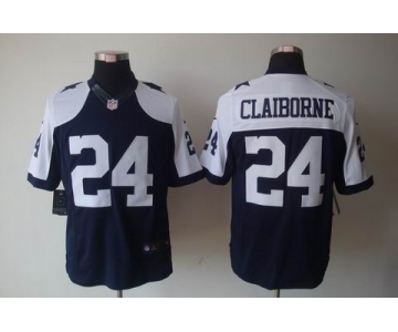 nike nfl jerseys dallas cowboys #24 claiborne blue[game limited throwback]