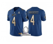 Women Dallas Cowboys #4 Dak Prescott NFC 2017 Pro Bowl Blue Gold Limited Jersey