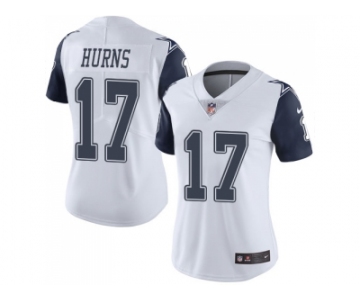 Women Nike Dallas Cowboys #17 Allen Hurns White Stitched NFL Limited Rush Jersey