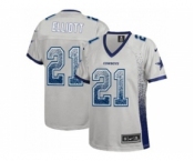 Women Nike Dallas Cowboys #21 Ezekiel Elliott Grey Stitched NFL Elite Drift Fashion Jersey