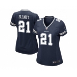 Women Nike Dallas Cowboys #21 Ezekiel Elliott Navy Blue Team Color Stitched NFL Jersey[Elliott]