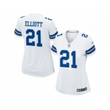 Women Nike Dallas Cowboys #21 Ezekiel Elliott White Stitched NFL Jersey[Elliott]