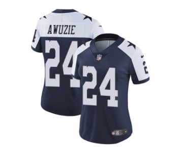 Women Nike Dallas Cowboys #24 Chidobe Awuzie Navy Blue Thanksgiving Stitched NFL Vapor Untouchable Limited Throwback Jersey