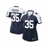 Women Nike Dallas Cowboys #35 Kavon Frazier Game Navy Blue Throwback Alternate NFL Jersey