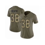 Women Nike Dallas Cowboys #38 Jeff Heath Limited Olive Camo 2017 Salute to Service NFL Jersey