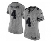 Women Nike Dallas Cowboys #4 Dak Prescott Limited Gray Gridiron NFL Jersey