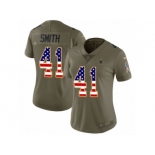 Women Nike Dallas Cowboys #41 Keith Smith Limited Olive USA Flag 2017 Salute to Service NFL Jersey