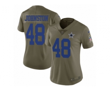 Women Nike Dallas Cowboys #48 Daryl Johnston Limited Olive 2017 Salute to Service NFL Jersey