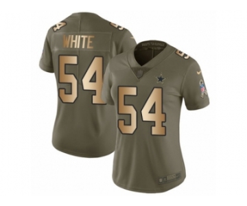 Women Nike Dallas Cowboys #54 Randy White Limited Olive Gold 2017 Salute to Service NFL Jersey