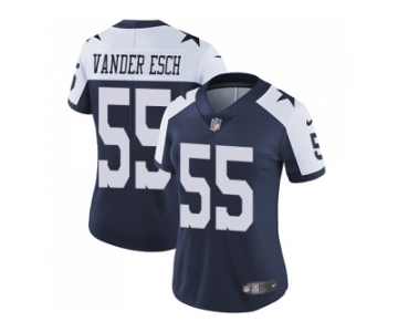 Women Nike Dallas Cowboys #55 Leighton Vander Esch Navy Blue Thanksgiving Stitched NFL Vapor Untouchable Limited Throwback Jersey