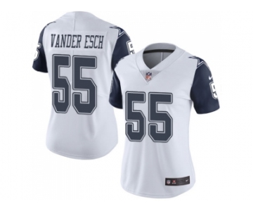 Women Nike Dallas Cowboys #55 Leighton Vander Esch White Stitched NFL Limited Rush Jersey