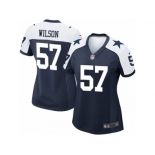 Women Nike Dallas Cowboys #57 Damien Wilson Game Navy Blue Throwback Alternate NFL Jersey