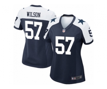 Women Nike Dallas Cowboys #57 Damien Wilson Game Navy Blue Throwback Alternate NFL Jersey