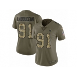 Women Nike Dallas Cowboys #91 L. P. Ladouceur Limited Olive Camo 2017 Salute to Service NFL Jersey