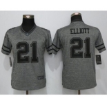 Women Nike Dallas cowboys #21 Ezekiel Elliott Gray Stitched Gridiron Gray Limited Jersey