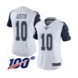 Women's Dallas Cowboys #10 Tavon Austin Limited White Rush Vapor Untouchable 100th Season Football Jersey