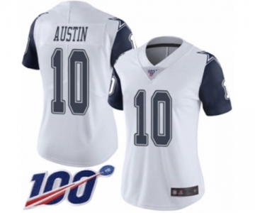 Women's Dallas Cowboys #10 Tavon Austin Limited White Rush Vapor Untouchable 100th Season Football Jersey