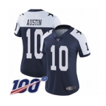 Women's Dallas Cowboys #10 Tavon Austin Navy Blue Throwback Alternate Vapor Untouchable Limited Player 100th Season Football Jersey