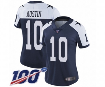 Women's Dallas Cowboys #10 Tavon Austin Navy Blue Throwback Alternate Vapor Untouchable Limited Player 100th Season Football Jersey