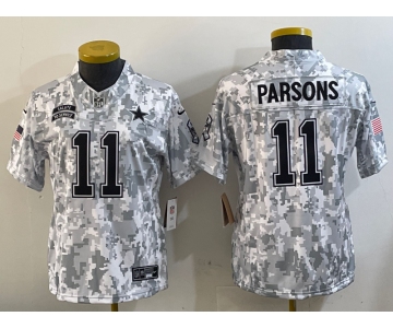 Women's Dallas Cowboys #11 Micah Parsons 2024 F.U.S.E Arctic Camo Salute To Service Limited Stitched Football Jersey