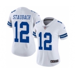 Women's Dallas Cowboys #12 Roger Staubach White Vapor Untouchable Limited Stitched Football Jersey