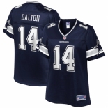 Women's Dallas Cowboys #14 Andy Dalton NFL Pro Line Navy Team Player Jersey