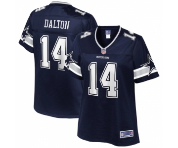 Women's Dallas Cowboys #14 Andy Dalton NFL Pro Line Navy Team Player Jersey