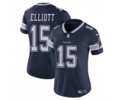 Women's Dallas Cowboys #15 Ezekiel Elliott Navy Vapor Limited Football Stitched Jersey