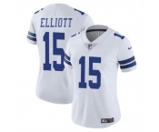 Women's Dallas Cowboys #15 Ezekiel Elliott White Vapor Limited Football Stitched Jersey