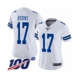 Women's Dallas Cowboys #17 Allen Hurns White Vapor Untouchable Limited Player 100th Season Football Jersey